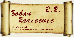 Boban Radičević vizit kartica
